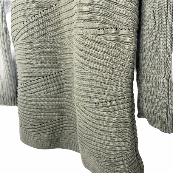 David Brooks Green Woven Cable Knit Sweater - Picture 3 of 11